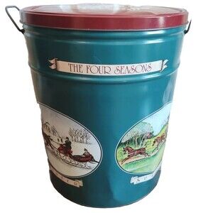 Vintage 1993 Christmas Tin Four Seasons Made Baltimore MD Skylight Creative Idea